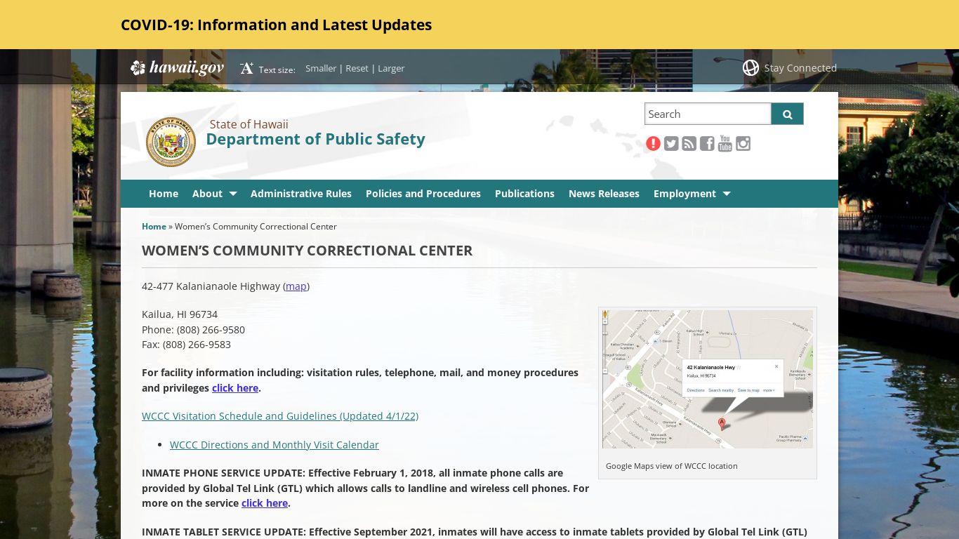 Department of Public Safety | Women’s Community Correctional Center